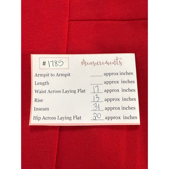 INC Glam Red High Waist Stretch To Ankle Skinny Pants Bottoms Size 16 - Picture 9 of 9